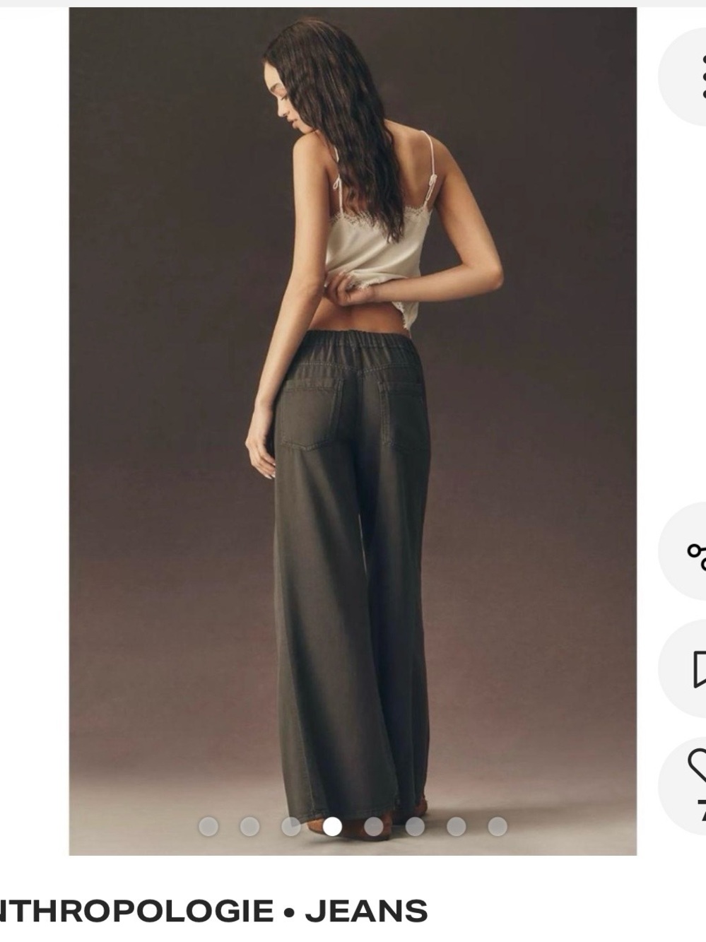 Pilcro Anthropologie XS wide leg palazzo pants charcoal color. Washed, not worn - Picture 4 of 13